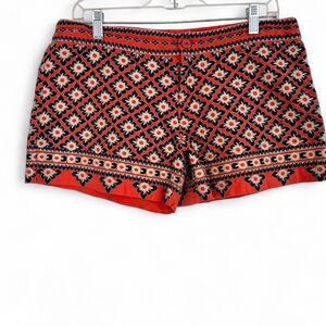 THML Red and Black Geometric Women's Shorts